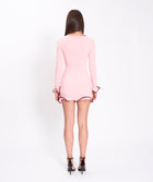 Pink ruffle hem mini dress
