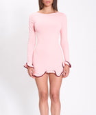 Pink ruffle hem mini dress