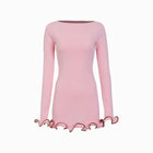 Pink ruffle hem mini dress
