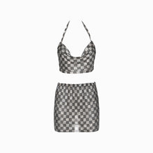 Silver squares crystals set