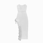 White feathers midi dress