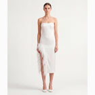 White feathers midi dress