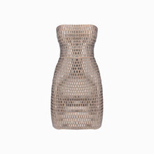 Nude crystals mini dress