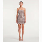Nude crystals mini dress