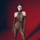 Leopard velvet jumpsuit