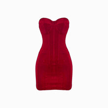 Red glitter mini dress