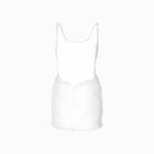 White fur mini dress
