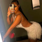 White fur mini dress
