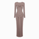 Olive draped dress