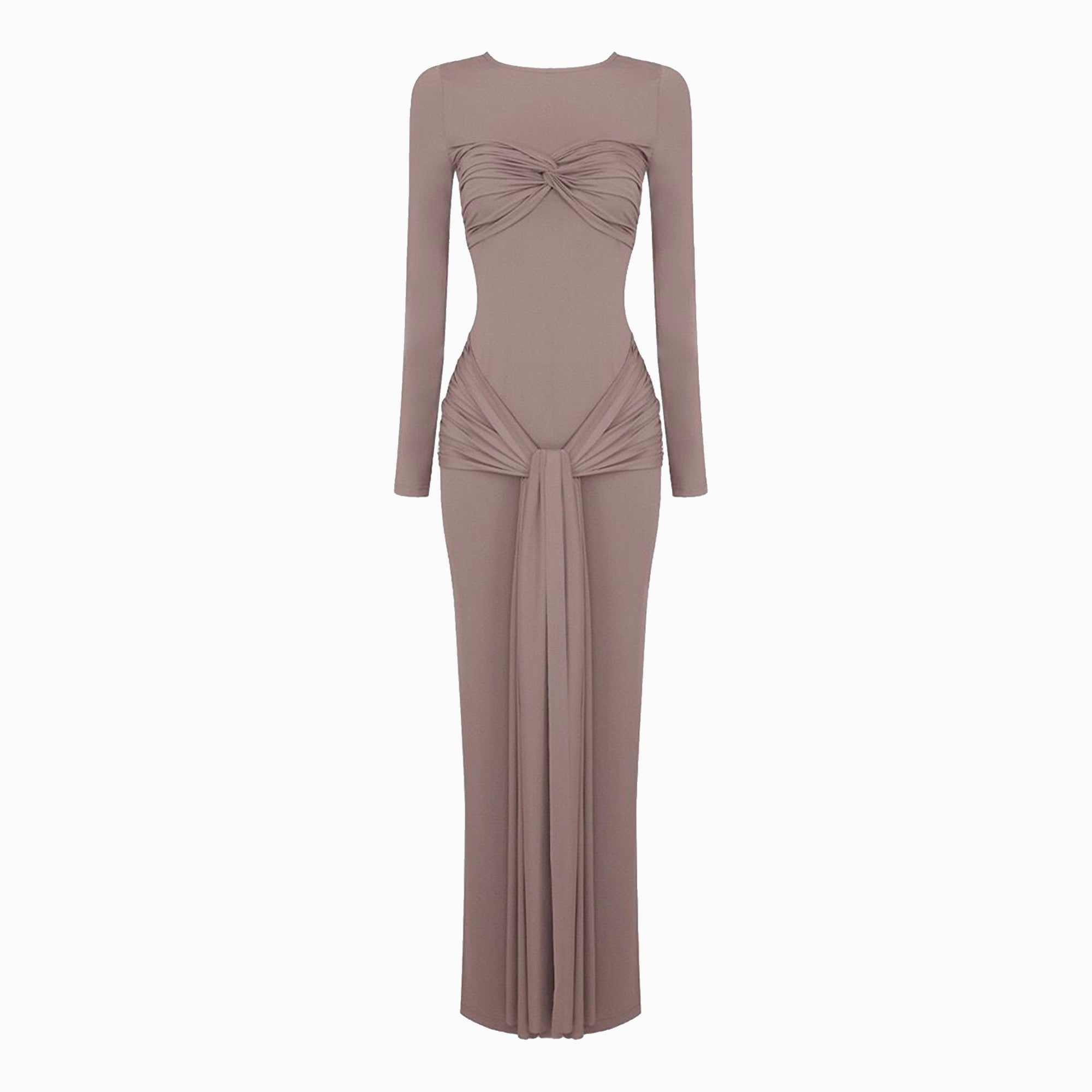Olive draped dress