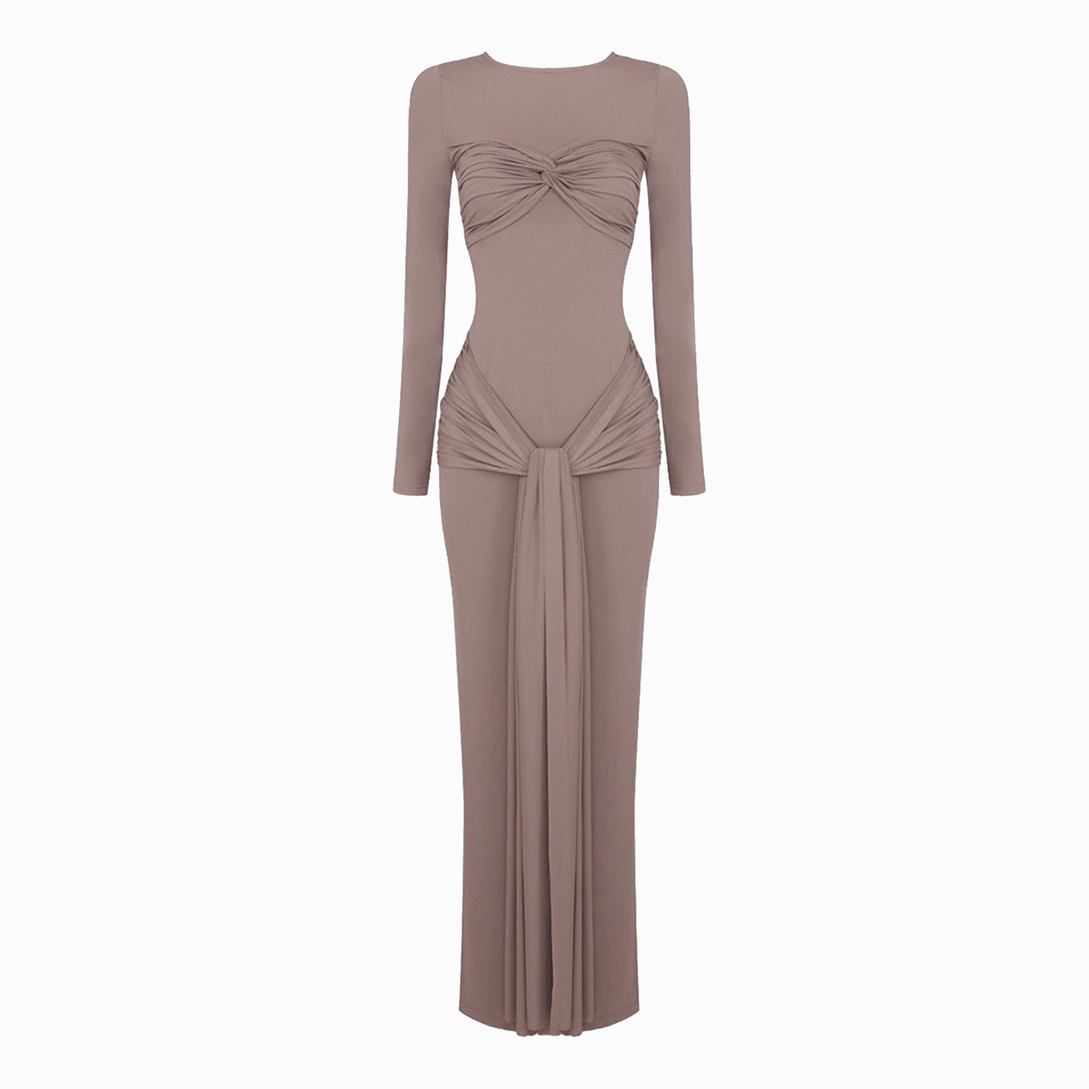Olive draped dress