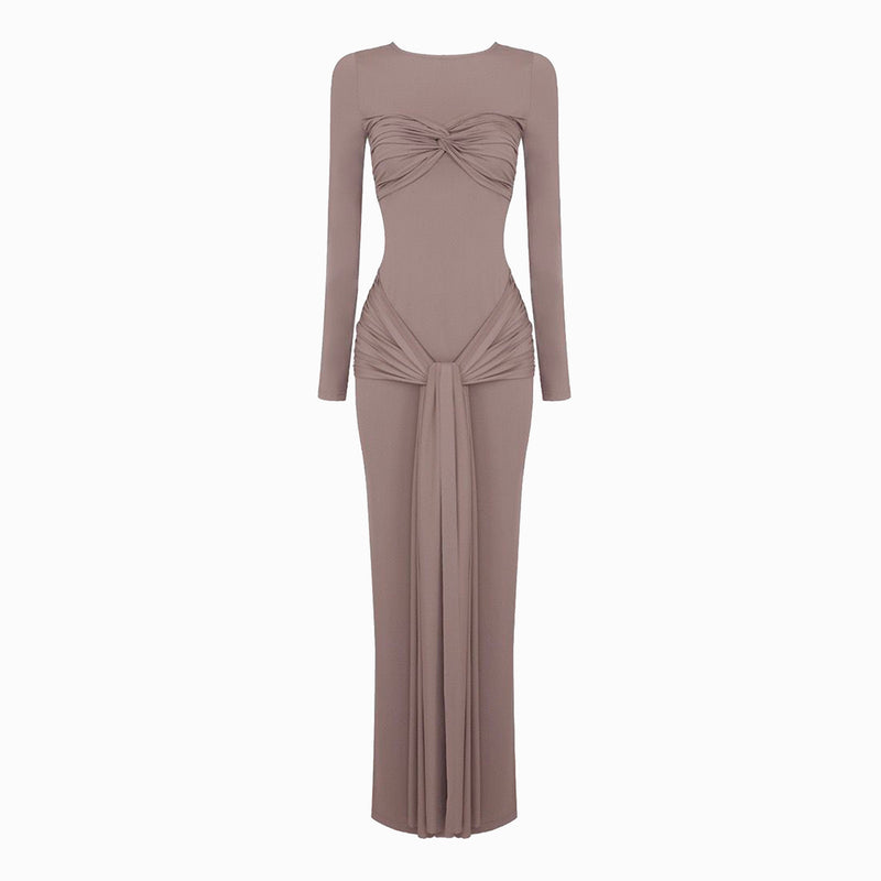 Olive draped dress