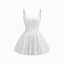 White puff mini dress