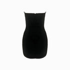 Black multicolor crystals mini dress