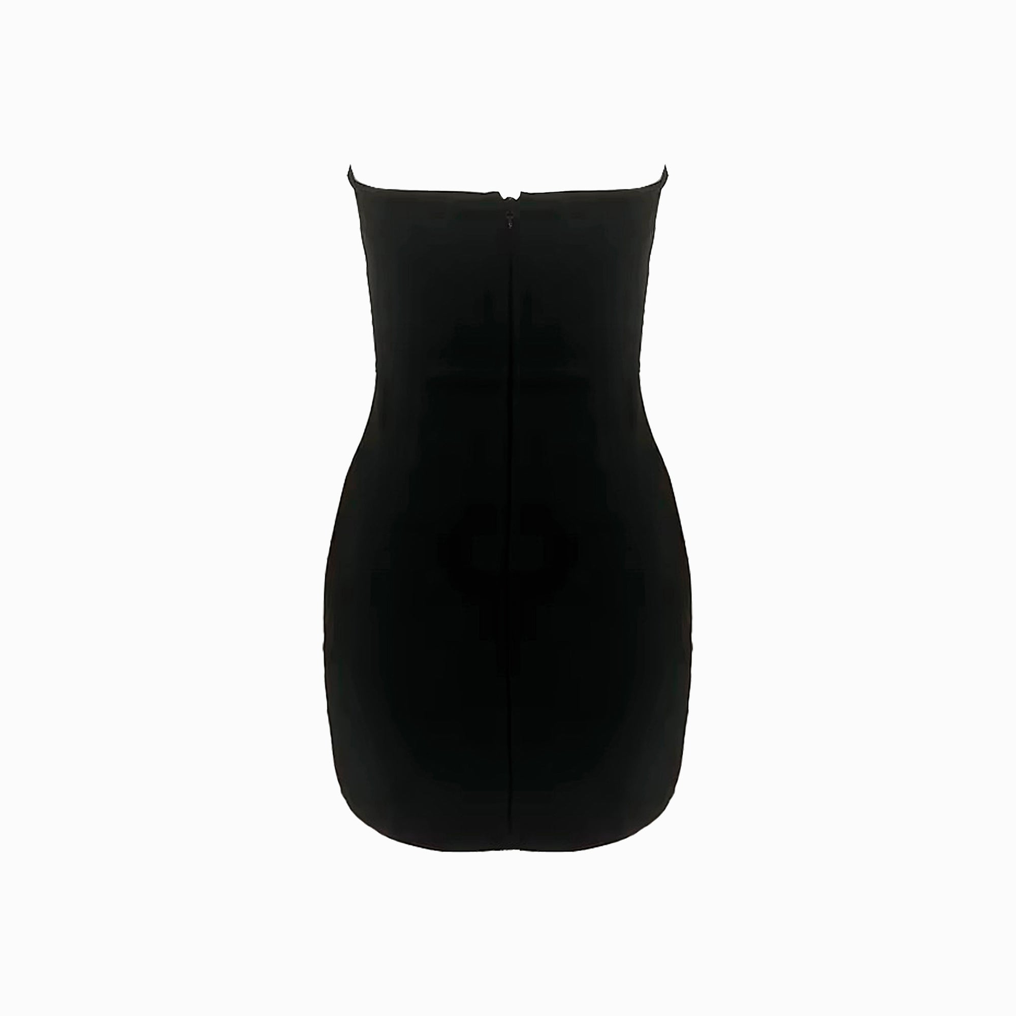 Black multicolor crystals mini dress