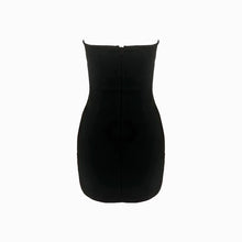 Black multicolor crystals mini dress