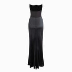 Black bustier draped dress