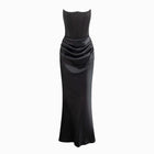 Black bustier draped dress