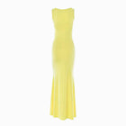 Yellow draped dress