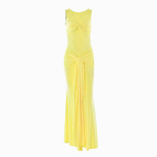 Yellow draped dress