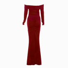 Burgundy draped dress