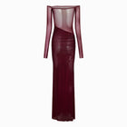 Burgundy crystals dress