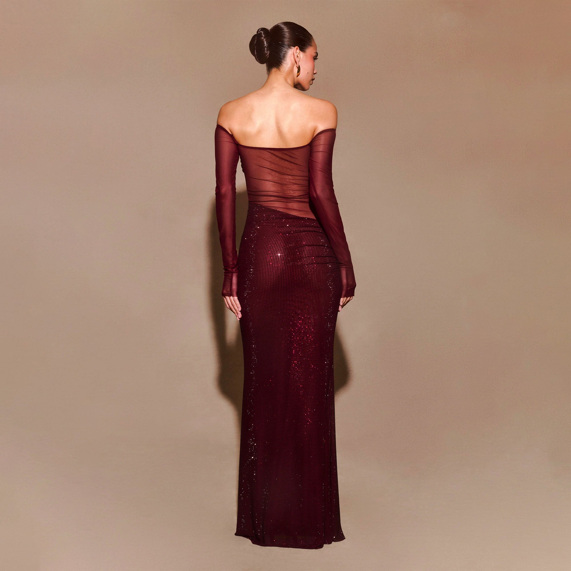 Burgundy crystals dress