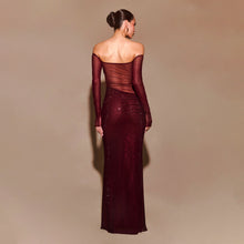 Burgundy crystals dress