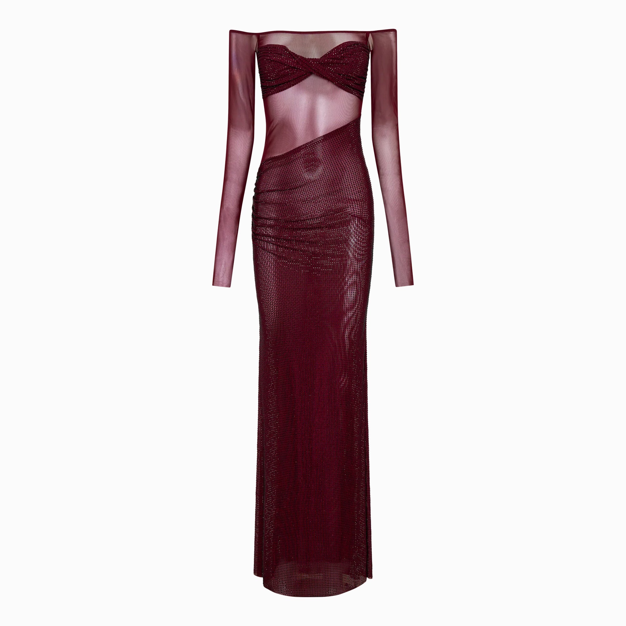 Burgundy crystals dress
