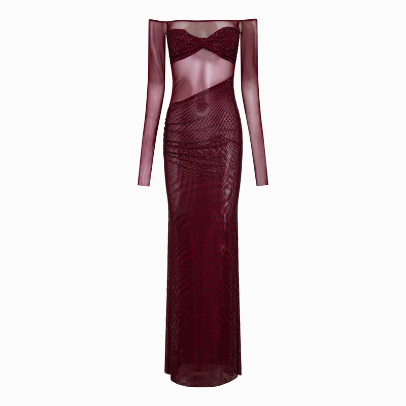 Burgundy crystals dress