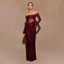Burgundy crystals dress