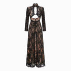 Black lace cutout dress