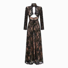 Black lace cutout dress
