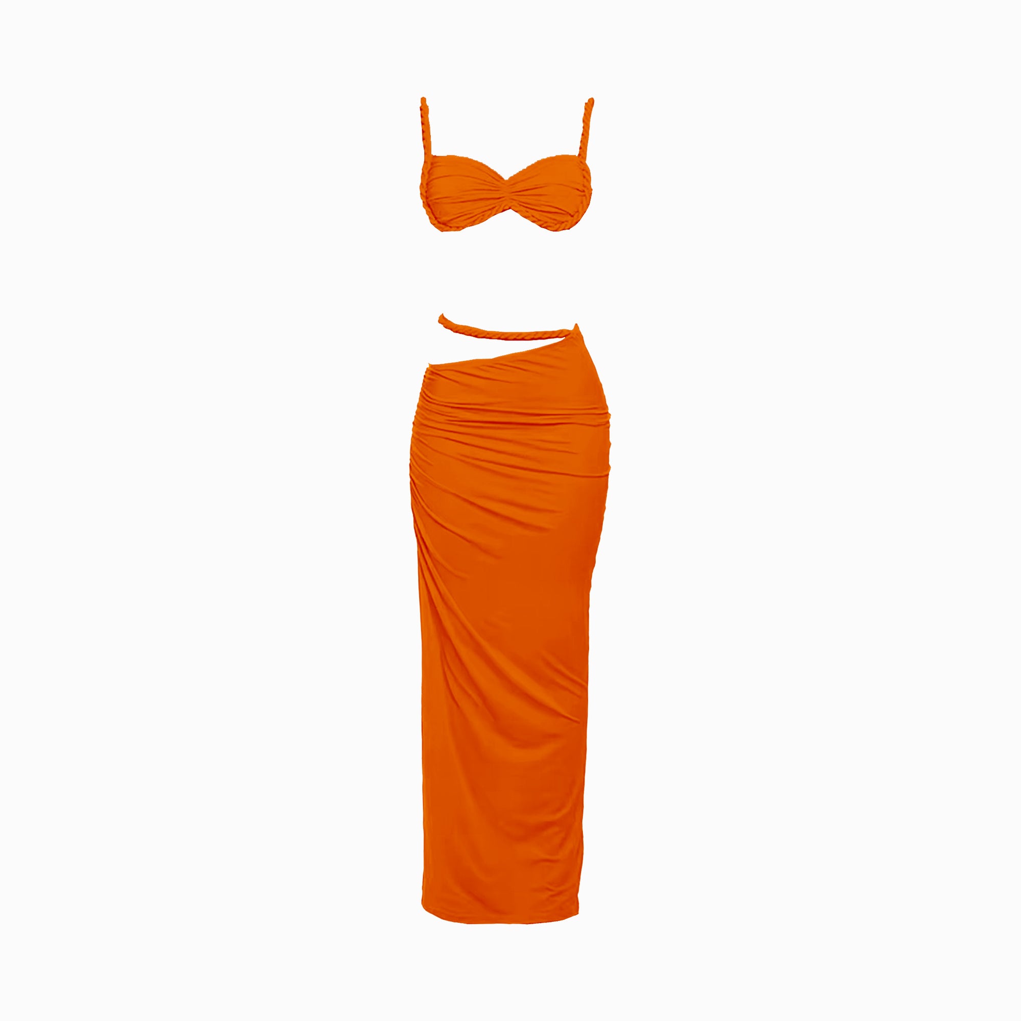 Orange rope midi dress