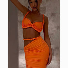 Orange rope midi dress