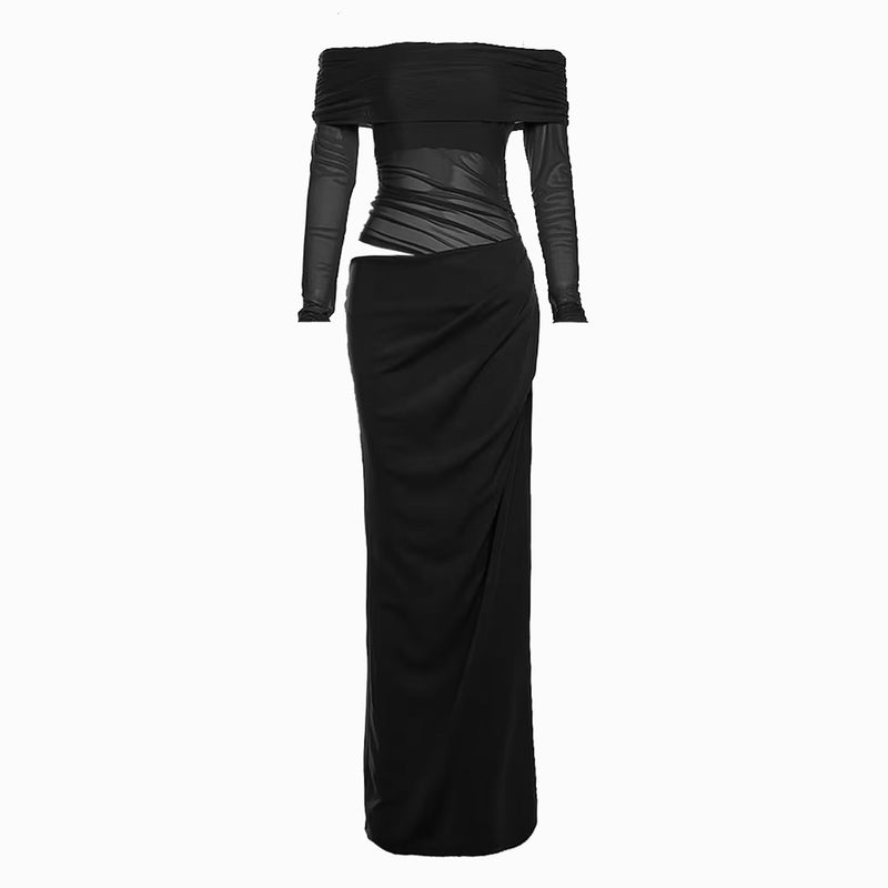 Black draped dress