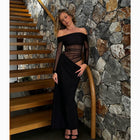 Black draped dress