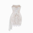 White lace bustier mini dress