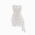 White lace bustier mini dress