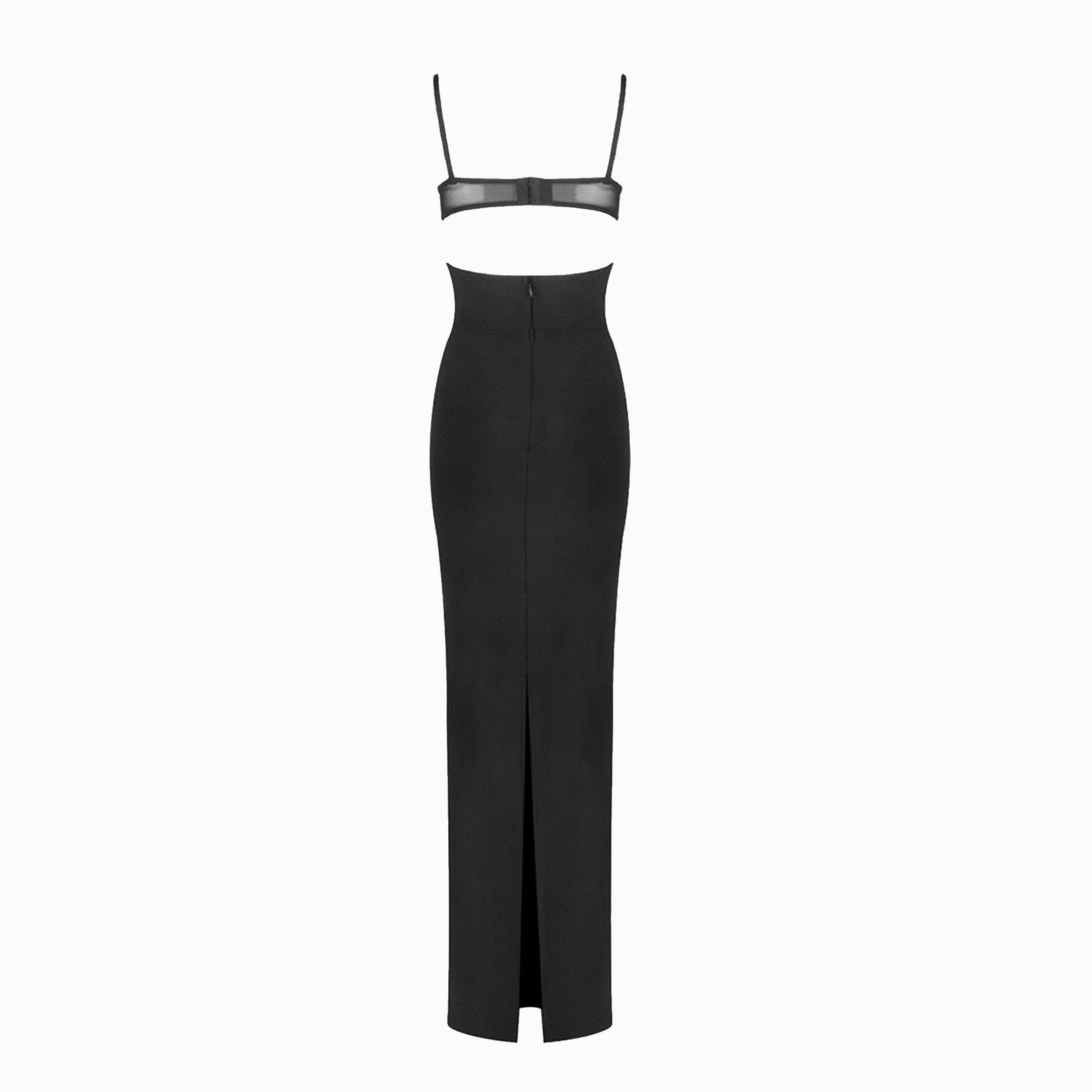 Black squares neckline dress