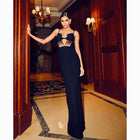 Black squares neckline dress