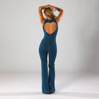 Denim V neck jumpsuit