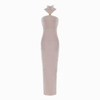 Beige halter neck dress