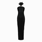 Black halter neck dress