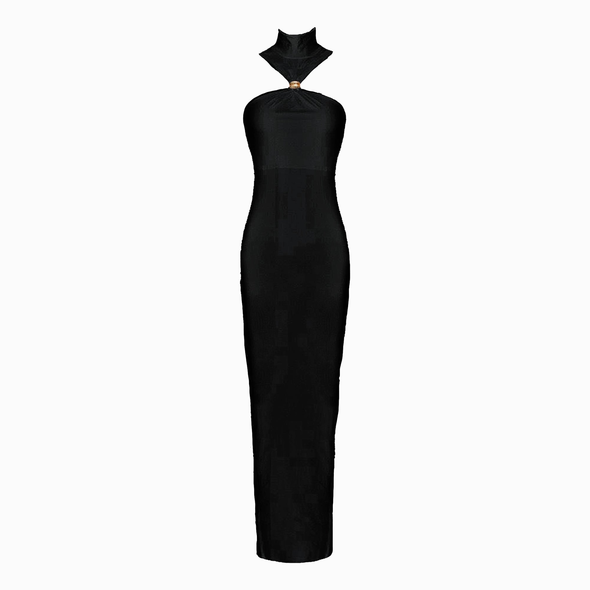 Black halter neck dress