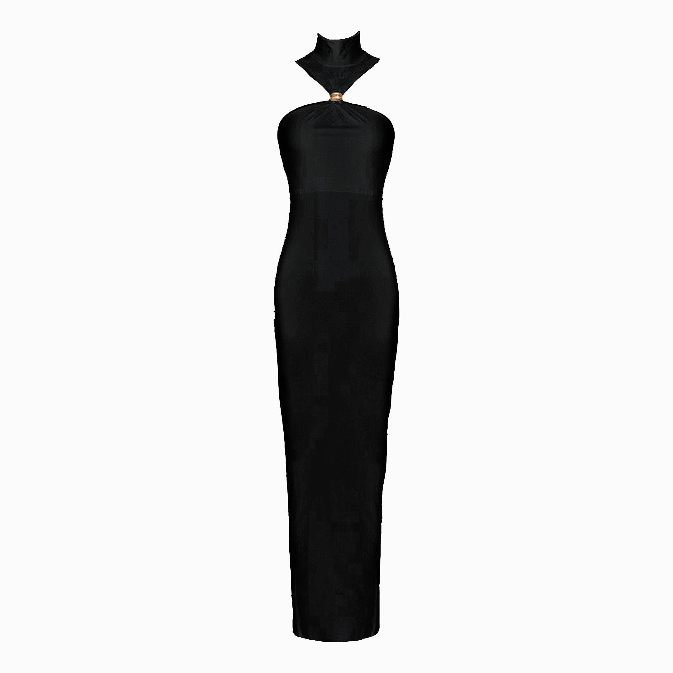 Black halter neck dress