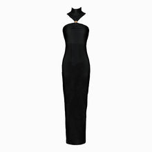 Black halter neck dress