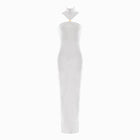 White halter neck dress
