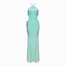 Aqua butterfly mesh dress