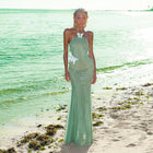 Aqua butterfly mesh dress